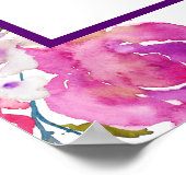 紫色のピンクと青の花のブライダルシャワーフォトプロップ ポスター (角)