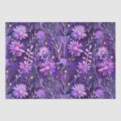 紫色のピンクと黄色のデイジー花柄 薄葉紙 (正面)