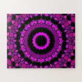 紫色のピンクと黒の万華鏡のように千変万化するパターンパターン ジグソーパズル (横)