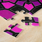 紫色のピンクと黒の万華鏡のように千変万化するパターンパターン ジグソーパズル (側面)