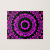 紫色のピンクと黒の万華鏡のように千変万化するパターンパターン ジグソーパズル (横)