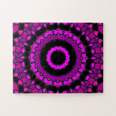紫色のピンクと黒の万華鏡のように千変万化するパターンパターン ジグソーパズル (横)