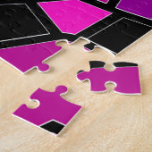 紫色のピンクと黒の万華鏡のように千変万化するパターンパターン ジグソーパズル (側面)