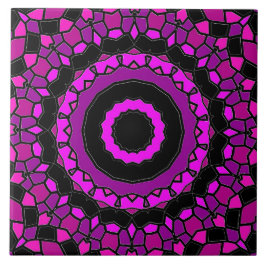 紫色のピンクと黒の万華鏡のように千変万化するパターンパターン タイル