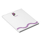 紫色のピンクのおもちゃ列車のパーソナライズされた子供の文房具 ノートパッド (アングル)