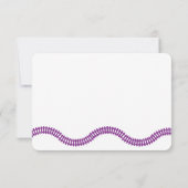 紫色のピンクのおもちゃ列車パーソナルキッズステーショナリー サンキューカード (裏面)