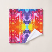 紫色のピンクのオレンジで置かれるはっきりしたで抽象的なBathタオル バスタオルセット (ウォッシュタオル)