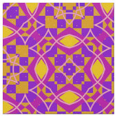 紫色のピンクのオレンジと黄色の幾何学的パターン ファブリック (クローズアップ)