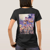 紫色のピンクのオレンジ色のチューリップのカスタマイズ可能なモノグラム Tシャツ (裏面)