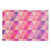 紫色のピンクのオレンジ色の幾何学的な三角形 枕カバー (裏面)