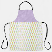 紫色のピンクのオレンジ色の黄色のイースターチューリップ エプロン (正面)