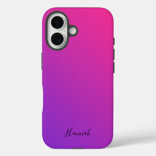 紫色のピンクのグラデーシパーソナライズされたョン iPhone 16ケース
