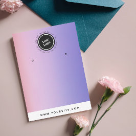 紫色のピンクのグラデーションあなたのロゴのイヤリングディスプレイを追加 名刺