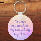 紫色のピンクのソフトフェージンググラデーションレインボーウォーター色 キーホルダー (裏面)