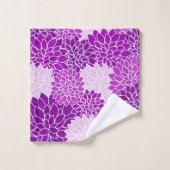 紫色のピンクのダリアのBathタオルセット バスタオルセット (ウォッシュタオル)