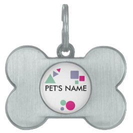 紫色のピンクのティール(緑がかった色)のペットの名前は色を形作る ペットネームタグ