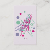 紫色のピンクのティール(緑がかった色)シェイプラインキッズパーティープランナー 名刺 (裏面)