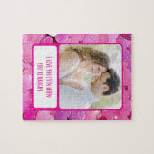 紫色のピンクのハートがあなたはハングリー時 ジグソーパズル (横)