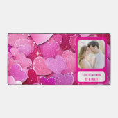 紫色のピンクのハートがあなたはハングリー時 デスクマット (正面)