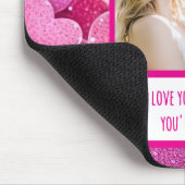 紫色のピンクのハートがあなたはハングリー時 マウスパッド (コーナー)