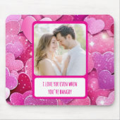 紫色のピンクのハートがあなたはハングリー時 マウスパッド (正面)