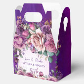 紫色のピンクのバラのエレガントな結婚式の好意カスタム フェイバーボックス (オープン)
