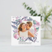 紫色のピンクのバラのフローラ写真を保存する日付カード セーブザデート (スタンド正面)