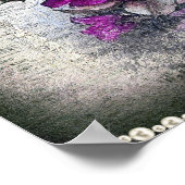 紫色のピンクのバラビクトリアンエフェメグランジラル ポスター (角)