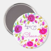 紫色のピンクのバラ マグネット (正面/裏面)