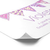 紫色のピンクのバンティングを意味するヴィオレ描ータ名 ポスター (角)