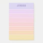 紫色のピンクのピーチグラデーション黄色の線の名前の追加 ポストイット (正面)