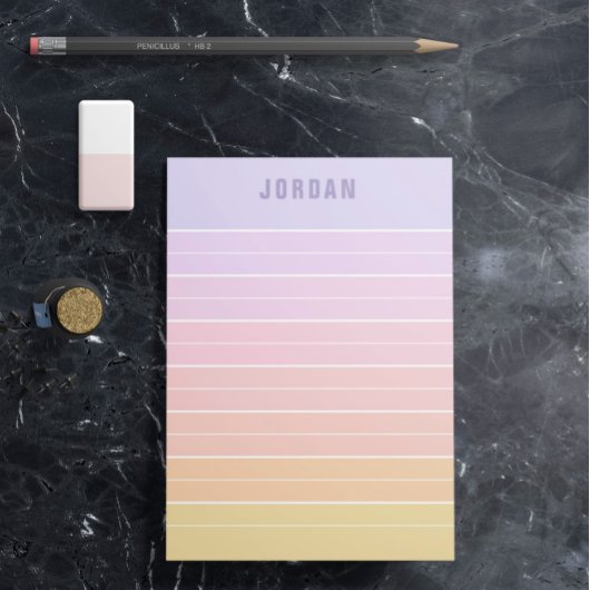 紫色のピンクのピーチグラデーション黄色の線の名前の追加 ポストイット