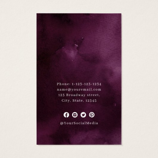 紫色のピンクのフローラカスタムロゴのイヤリングディスプレイ (裏面)