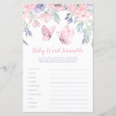 紫色のピンクのフローラバタフライワードスクランブルゲーム (正面)