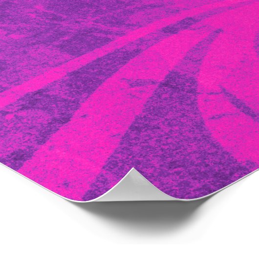 紫色のピンクのフローラ渦巻きフローリッガーリークパターン ポスター (角)