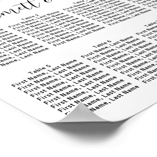 紫色のピンクのフローラ8結婚テーブルの座席表 ポスター (角)