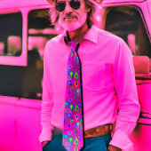 紫色のピンクのペイズリー模様 ネクタイ