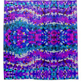 紫色のピンクのモザイクタイル模様シャワーカーテン シャワーカーテン (正面)