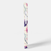 紫色のピンクのユーカリ水の色の葉モノグラム Case-Mate iPhoneケース (裏面 / 左)