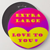 紫色のピンクのレモン色への余分な大きな愛 缶バッジ (正面&裏面)