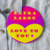 紫色のピンクのレモン色への余分な大きな愛 缶バッジ (インサイチュ)