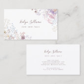 紫色のピンクのワイルドフラワー名刺 名刺 (正面/裏面)