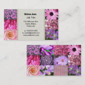 紫色のピンクの写真撮影のコラージュ 名刺 (正面/裏面)