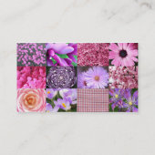 紫色のピンクの写真撮影のコラージュ 名刺 (裏面)