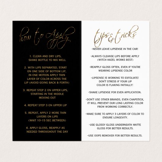 紫色のピンクの唇と黒の指示 名刺 (内部フラット)