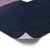 紫色のピンクの夕日と山の写真のファミリーツリー ポスター (角)