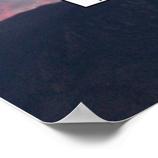 紫色のピンクの夕日と山の写真のファミリーツリー ポスター (角)