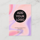 紫色のピンクの大理石のレインボースクリプトイヤリングディスプレイ 名刺 (裏面)