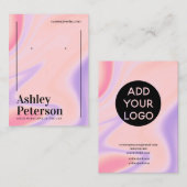 紫色のピンクの大理石のレインボースクリプトイヤリングディスプレイ 名刺 (正面/裏面)