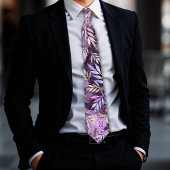 紫色のピンクの宝石の光反射 ネクタイ